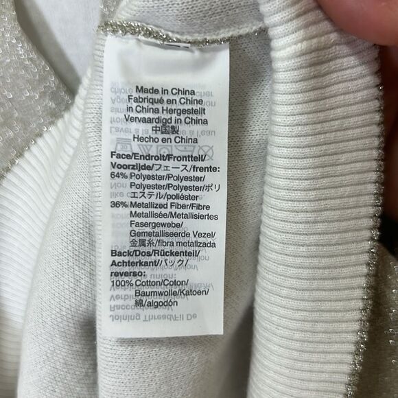 J. Crew Collection - Double-Knit Sparkle Long Cardigan Sweater - Size XS, Silver - Picture 14 of 17